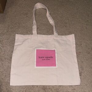 Kate Spade Pink and White Tote Bag